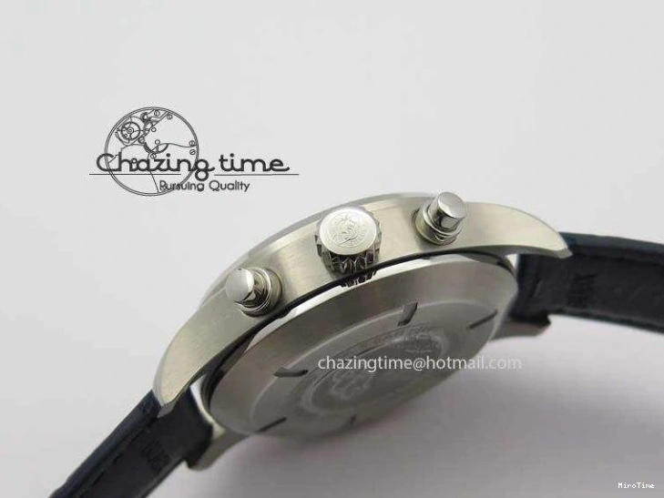 MIROTIME 0409 Pilot Chrono SS IW387809 ZF 1:1 Best Edition Silver Dial Blue Numbers On Blue Leather Strap A Lightweight 7263